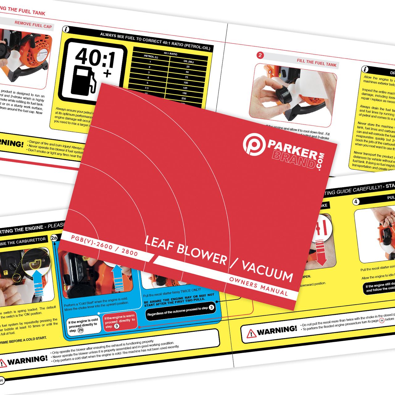 New PBV-2600/PGBV-2800 Leaf Blower Manual