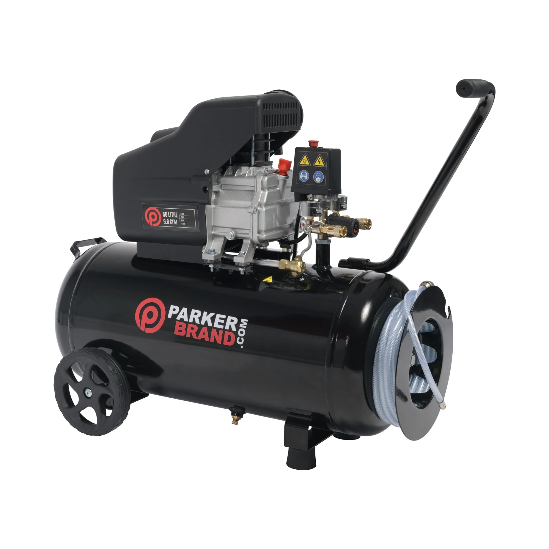 50 Litre Air Compressor with Hose Reel & Tool Kit - 9.6 CFM, 2.5 HP, 50L - Image 6