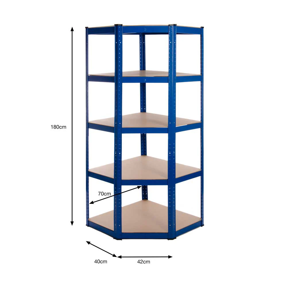 Powder Coated Garage Shelving Corner Unit 3 Pack (175KG) - Boltless - Image 5