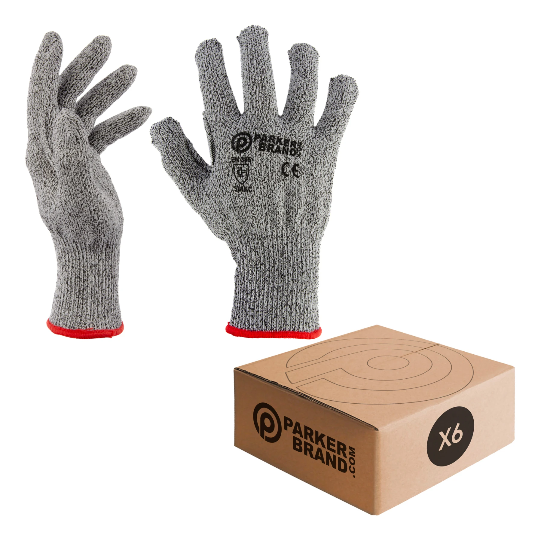 6 x Anti Cut / Safety Work Gloves (Level 5) - Small