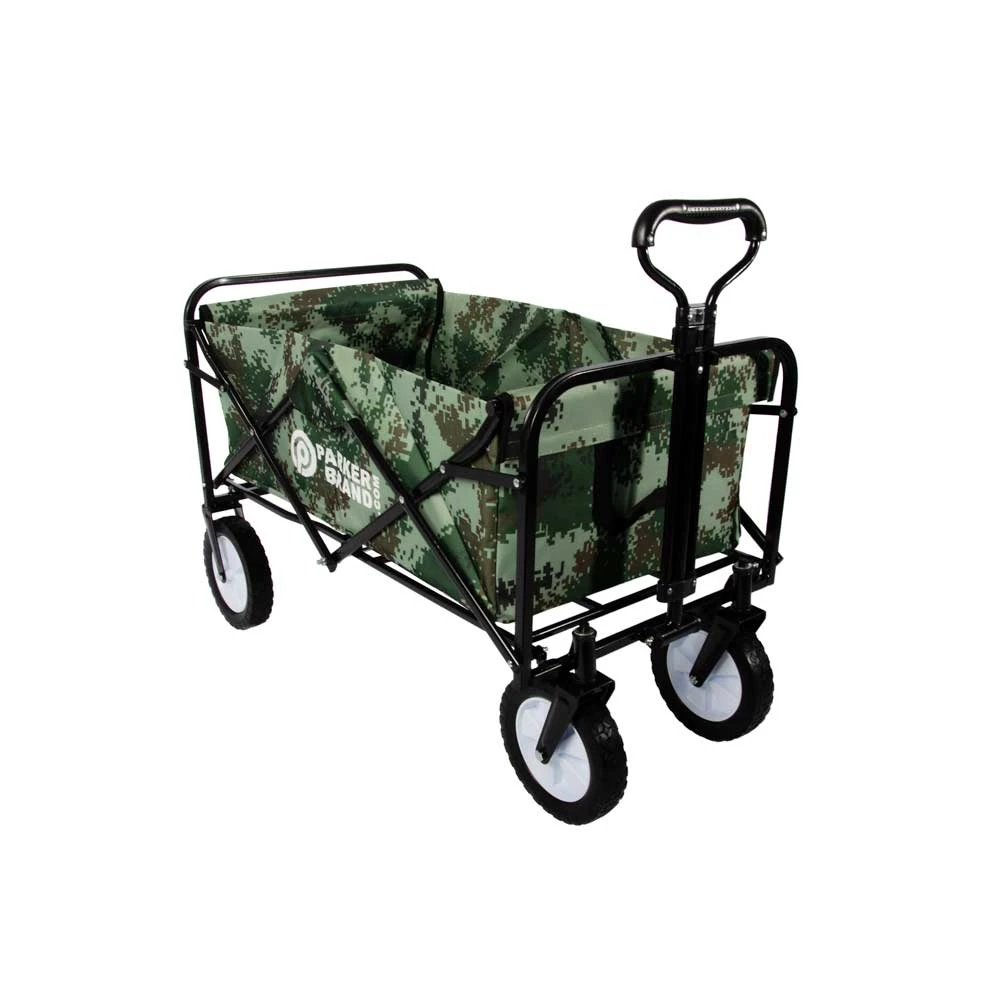 Foldable Garden Hand Cart – Heavy-Duty, Portable & Versatile Trolley (Green Digital Camouflage) - Image 2