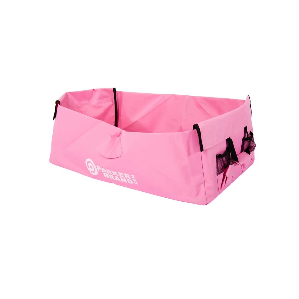 Heavy Duty Foldable Garden Trolley Cart Wagon - Pink - Image 3