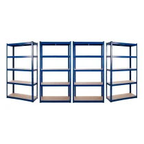 4 x Powder Coated Garage Shelving Unit (175KG) - Boltless