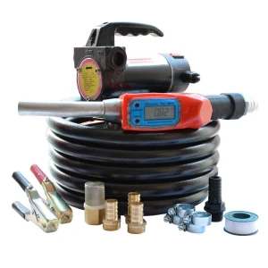 24V Portable Diesel Transfer Fuel Pump Kit - With Digital Flow Meter