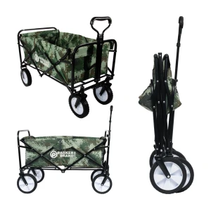 Foldable Garden Hand Cart – Heavy-Duty, Portable & Versatile Trolley (Green Digital Camouflage)